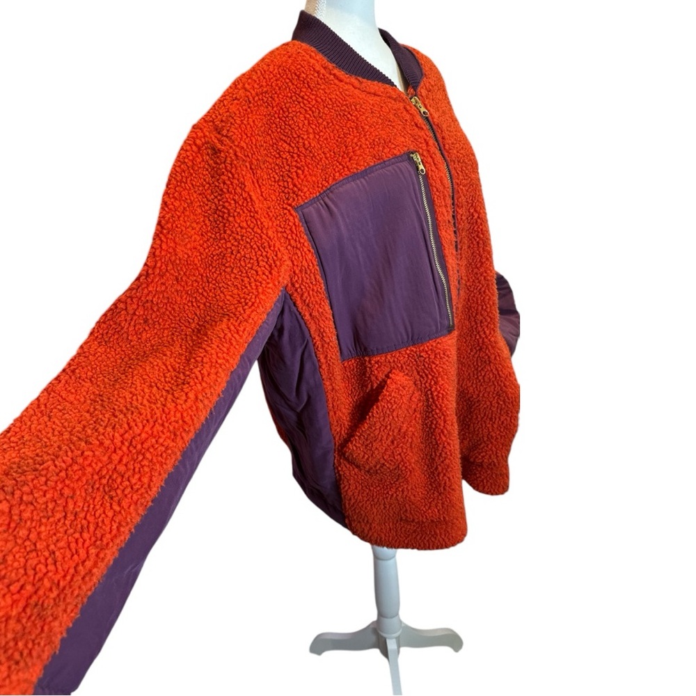 We The Free Rivington Sherpa Teddy Jacket Color-Block Design EUC - Picture 6 of 11